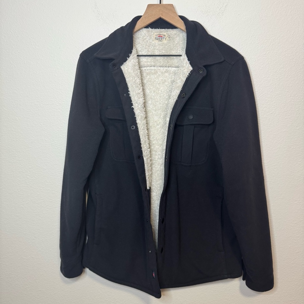Faherty Sherpa Lined Shirt Jacket - S